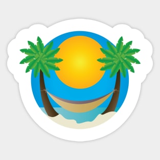 Hammock palm trees sun beach Sticker